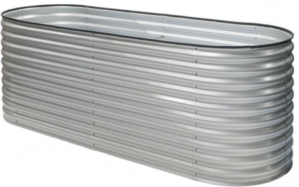 Westmann Metall Hochbeet Oval, 240 x 80 x 82 cm, Silber