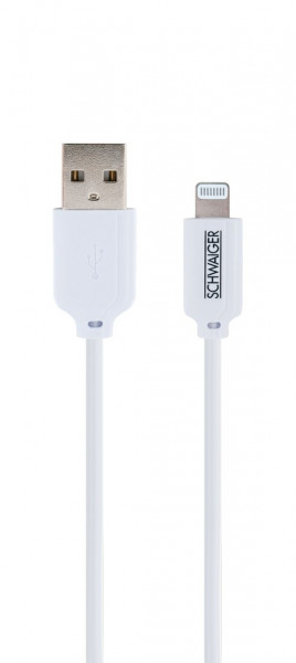 SCHWAIGER Apple Lightning Sync & Ladekabel, 2 m, Weiß