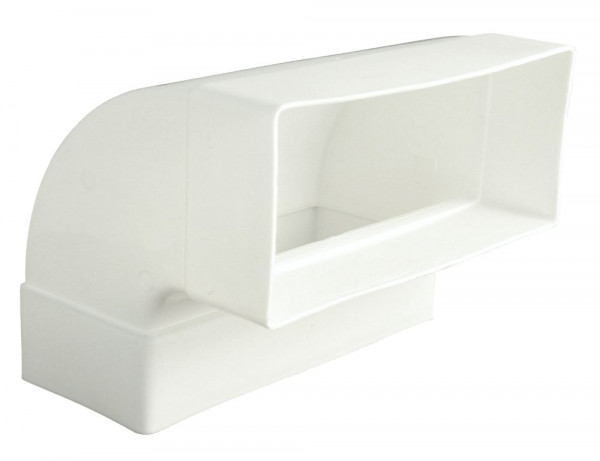 Marley Flachkanal 150, Bogen 90°, senkrecht, 220 x 90 mm, Weiß