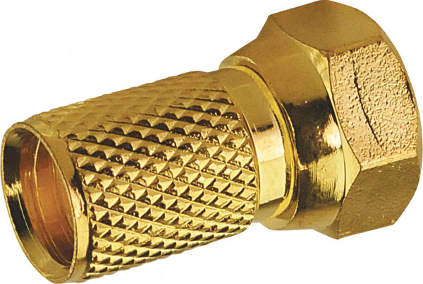 SCHWAIGER F-Aufdrehstecker 2-er Set (Ø 7 mm), Gold, 2 Stück