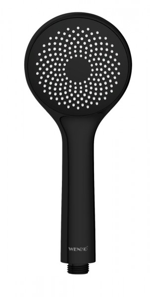 WENKO Duschkopf Watersaving Ø 9,5 cm Schwarz Matt mit Regenwasserstrahl