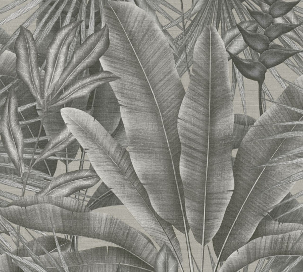 Livingwalls Vliestapete Stories of Life Dschungel Grau matt leicht strukturiert