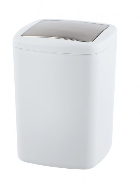 WENKO Schwingdeckeleimer Barcelona 8,5 Liter, Weiß