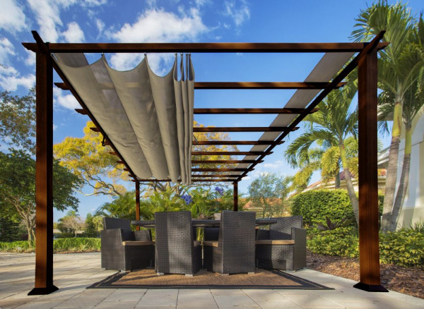 Paragon Outdoor Pavillon Florenz 11 x 16, 505 x 350 x 236 cm, Cocoa Braun