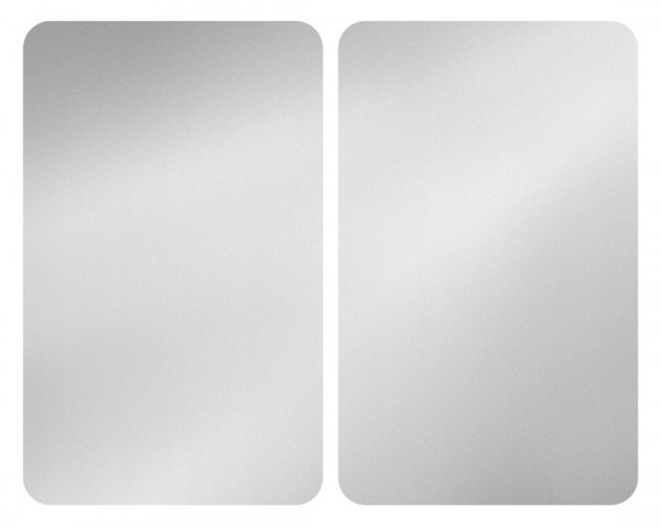 WENKO Glasabdeckplatten Universal Silber 2er Set