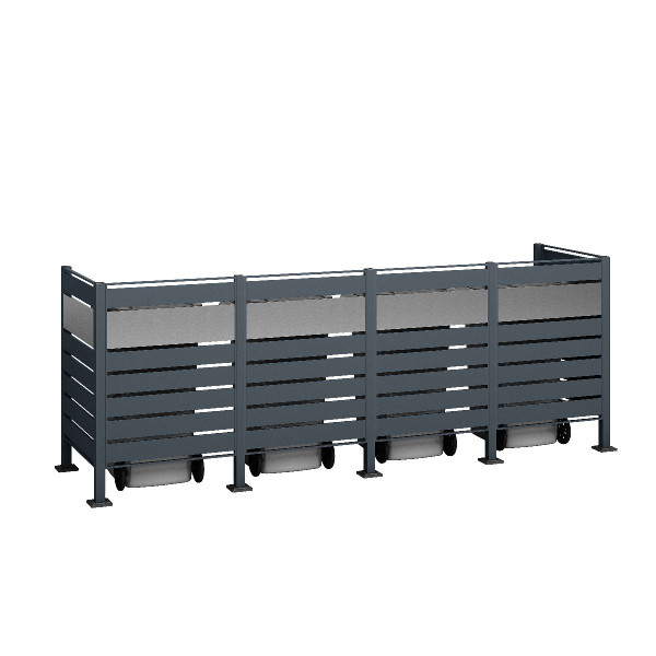 Westmann Mülltonnenverkleidung Planum | 4x 240 L | Anthrazit | 120 cm