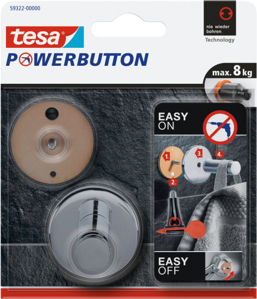 tesa® Powerbutton® Haken Universal Large Blister