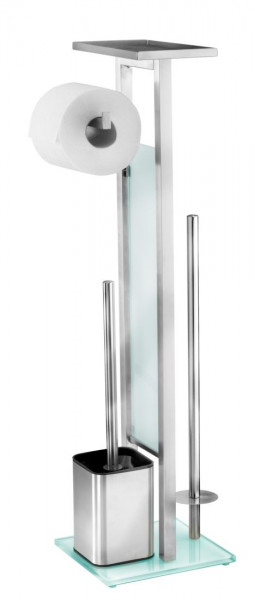 WENKO Edelstahl Stand WC-Garnitur mit Ablage Debar