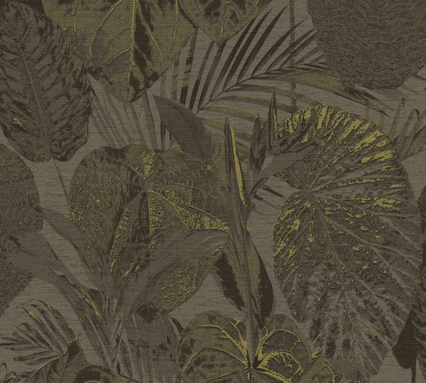 Livingwalls Vliestapete Famous Garden Dschungel Braun Metallic Effekt leicht strukturiert
