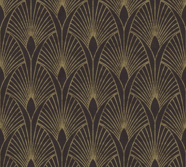 Livingwalls Vliestapete New Walls, 50's Glam Art Deco Schwarz 374273
