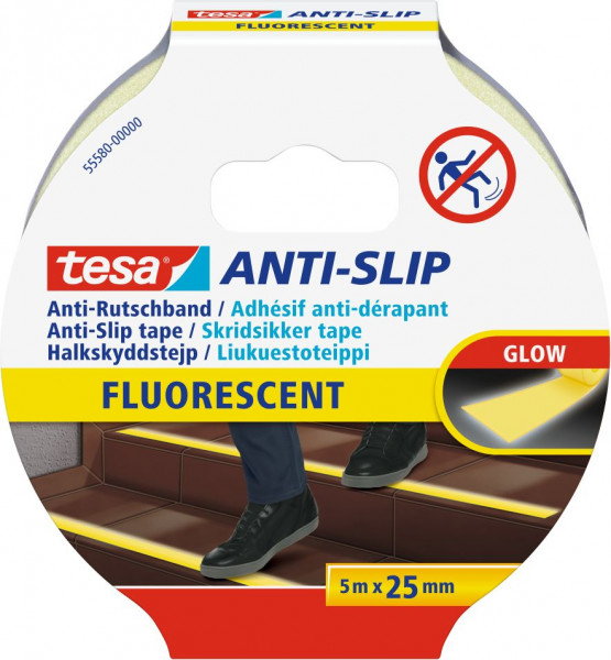 tesa® Anti Rutschband fluoreszierend 5 m x 25 mm