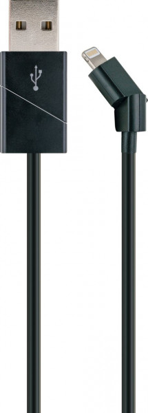 SCHWAIGER Apple Lightning Sync & Ladekabel, drehbar, 1,2 m, Schwarz
