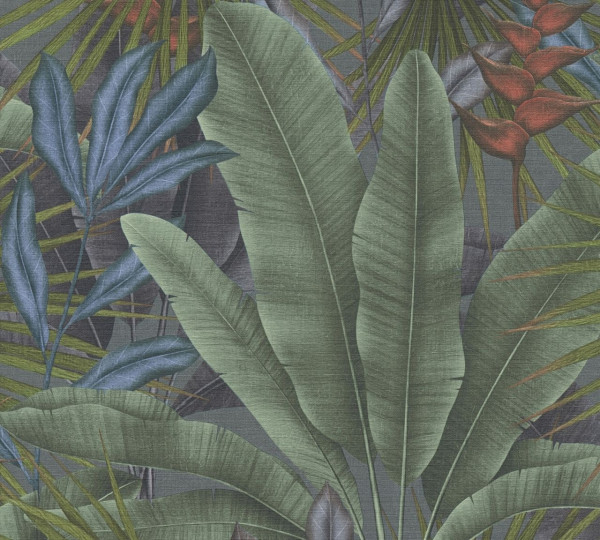 Livingwalls Vliestapete Stories of Life Dschungel grau matt leicht strukturiert
