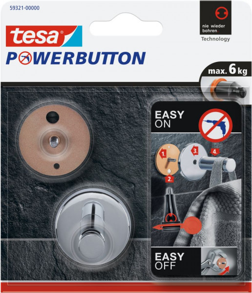 tesa® Powerbutton® Haken Universal Medium Blister