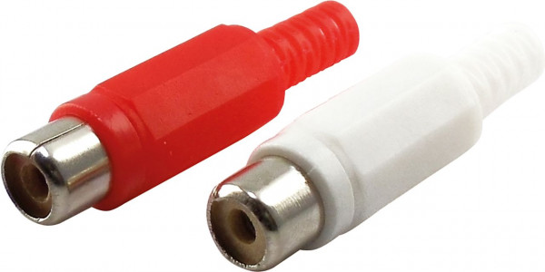 SCHWAIGER CINCH Buchsen 2-er Set, Weiß/Rot