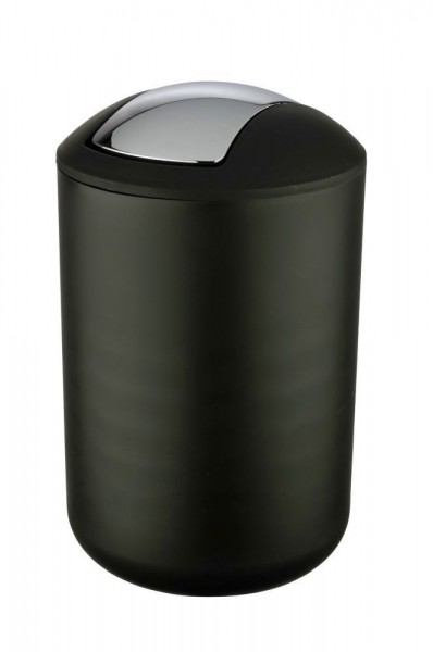 WENKO Schwingdeckeleimer Brasil Schwarz L, 6,5 Liter