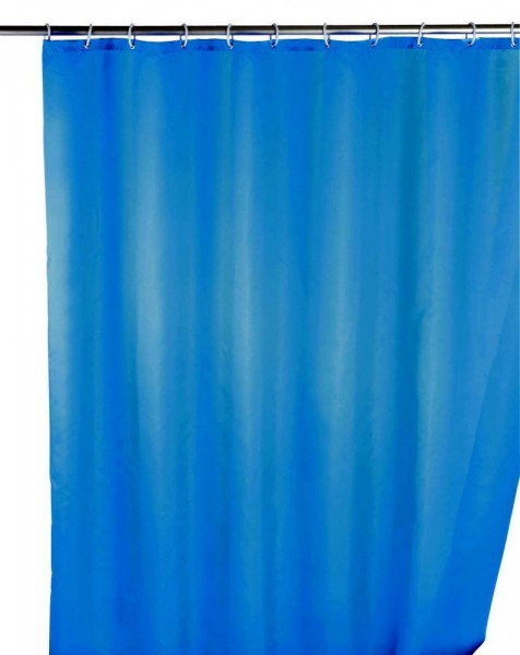 WENKO Anti-Schimmel Duschvorhang Uni Light Blue, 180 x 200 cm, waschbar