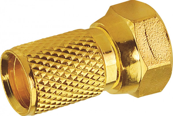 SCHWAIGER F-Aufdrehstecker 2-er Set (Ø 7 mm), Gold, 1 Stück