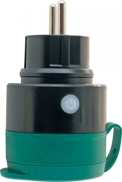 SCHWAIGER Wi-Fi Outdoor Steckdosenadapter, Schwarz/Cyan