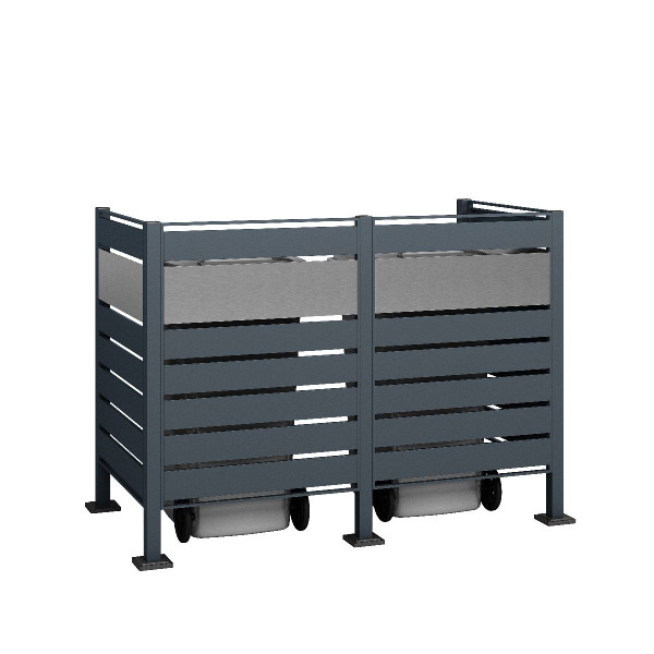 Westmann Mülltonnenverkleidung Planum | 2x 240 L | Anthrazit | 120 cm