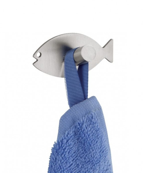 WENKO Wandhaken Fish Edelstahl 2er