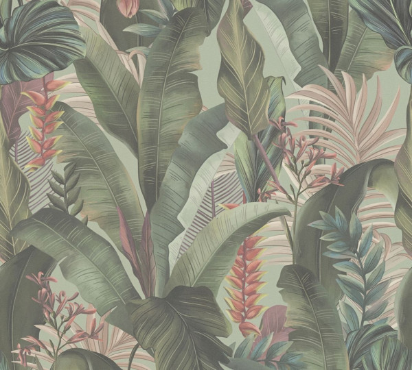 Livingwalls Vliestapete Drawn Into Nature Dschungel Grün matt leicht strukturiert