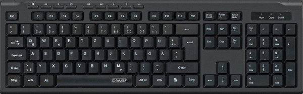 SCHWAIGER PC Tastatur, 1,5 m, Schwarz