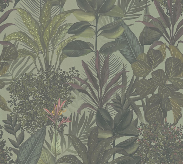 Livingwalls Vliestapete Drawn Into Nature Dschungel Grün matt leicht strukturiert