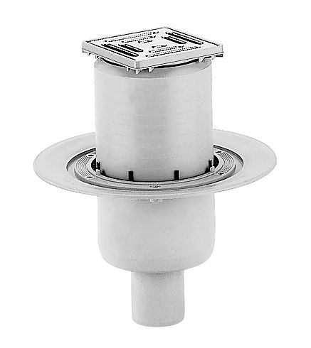 Upmann Badablauf DN 50 senkrecht, Rahmen 100 x 100 mm