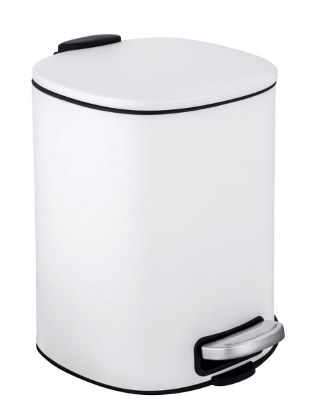 WENKO Kosmetik Treteimer Alassio Weiß 5 Liter, Easy-Close