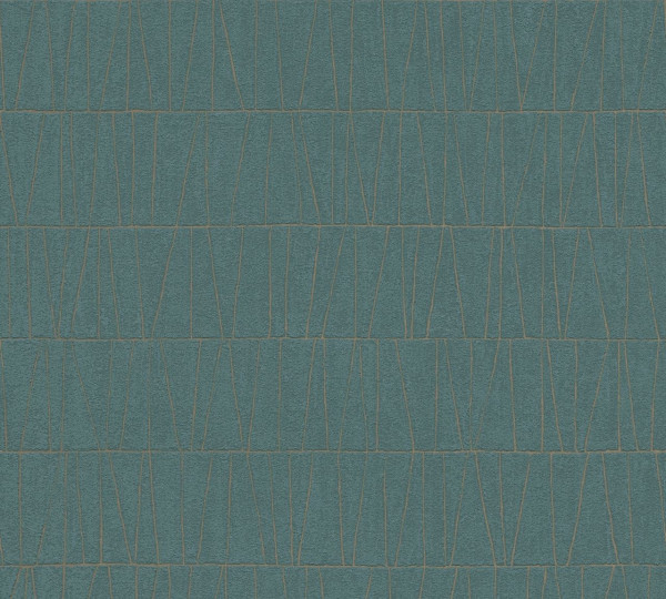 A.S. Création Vliestapete Jade 2 Tapete Petrol Metallic Mffekt, matt strukturiert