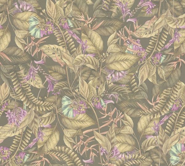 Livingwalls Vliestapete Drawn Into Nature Dschungel Braun matt leicht strukturiert