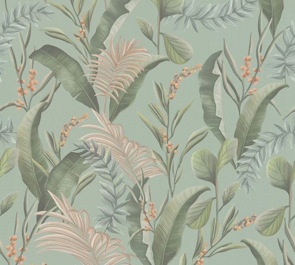 Livingwalls Vliestapete Drawn Into Nature Blumen Blau matt leicht strukturiert