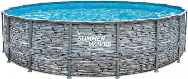 Summer Waves Elite Pool Ø 549 x 132 cm, Steingrau