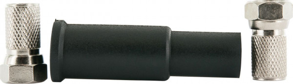 SCHWAIGER F-Stecker Set (Ø 7 mm), Schwarz/Silber