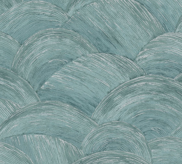 Livingwalls Vliestapete Metropolitan Stories Travel Styles Abstrakt Petrol Muster teilweise Glänzend