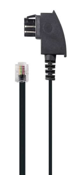 SCHWAIGER Telefonkabel (TAE), 6 m, Schwarz