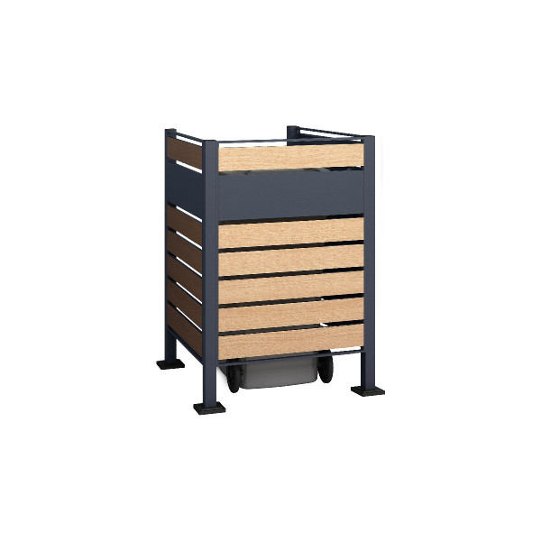 Westmann Mülltonnenverkleidung Planum | 1x 240 L | Holzoptik | 120 cm