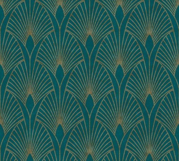 Livingwalls Vliestapete New Walls, 50's Glam Art Deco Grün 374275