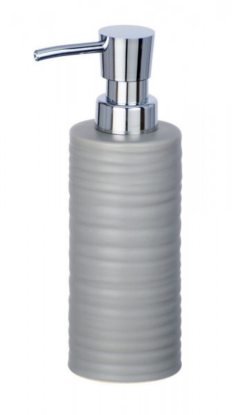 WENKO Seifenspender Mila Grau, Keramik, 260 ml