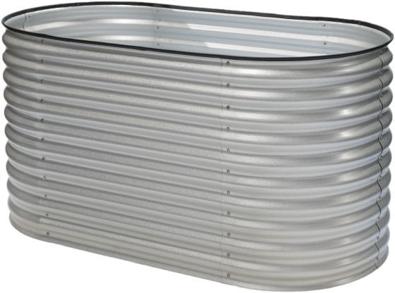 Westmann Metall Hochbeet Oval, 160 x 80 x 82 cm, Silber