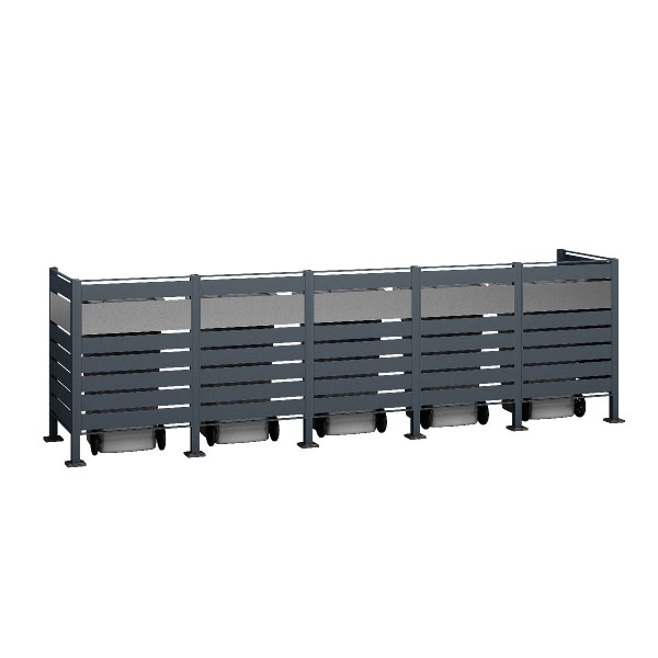 Westmann Mülltonnenverkleidung Planum | 5x 240 L | Anthrazit | 120 cm