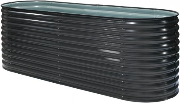 Westmann Metall Hochbeet Oval, 240 x 80 x 82 cm, Anthrazit