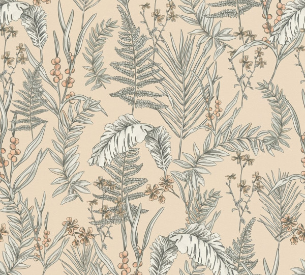 Livingwalls Vliestapete Drawn Into Nature Blumen Rosa matt leicht strukturiert