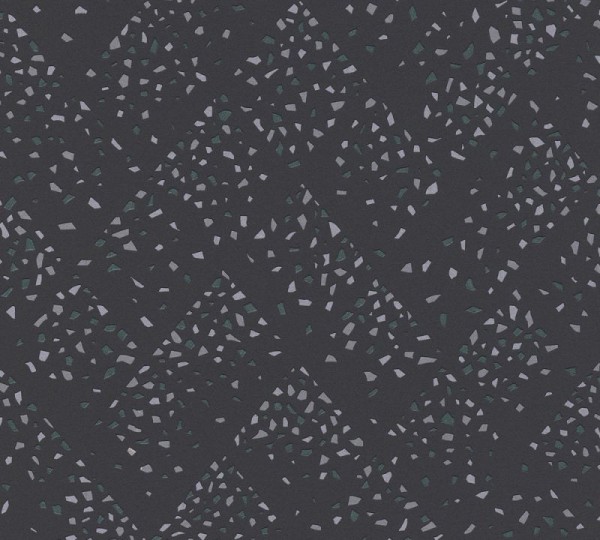 Livingwalls Vliestapete New Walls, Terrazzo Schwarz-Silber 373945