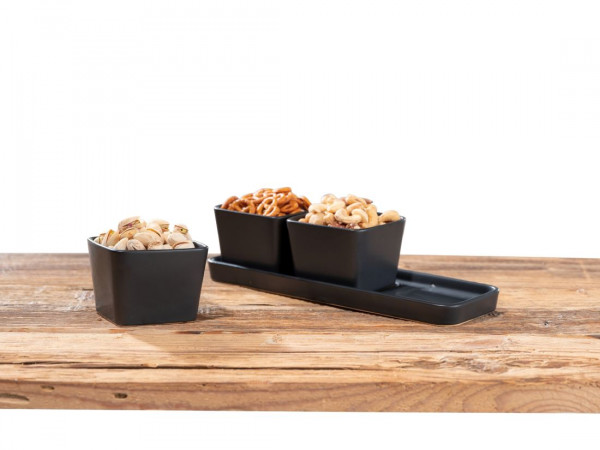 BLACK OUTDOOR KITCHEN by WENKO Snack & Dip Schalen Set 3 x 0,3 L