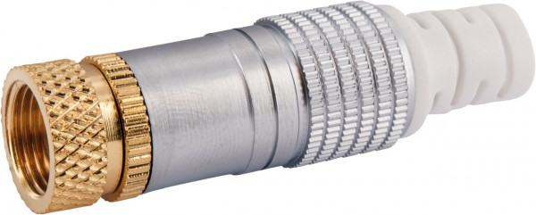 SCHWAIGER HQ F-Aufdrehstecker 2-er Set (Ø 7 mm), Gold/Silber/Weiß
