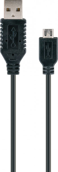 SCHWAIGER Micro USB Sync & Ladekabel, 0,5 m, Schwarz