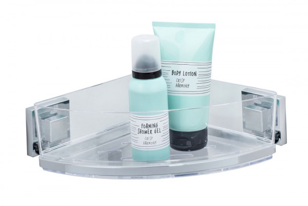 WENKO Vacuum-Loc® Edelstahl Eckablage Quadro