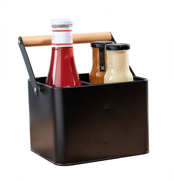 BLACK OUTDOOR KITCHEN by WENKO Utensilienkorb mit Griff Baco schwarz